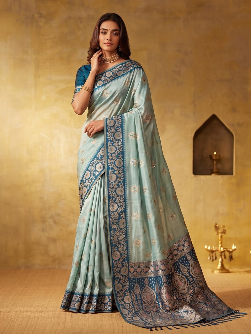 Geetanjali By Ast Silk Blend With Rich Zari Work Saree